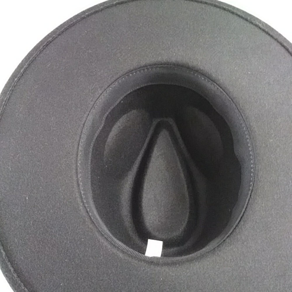 Black Fedora Hat With Gold Rhinestone Trim *EUC* - Picture 9 of 11
